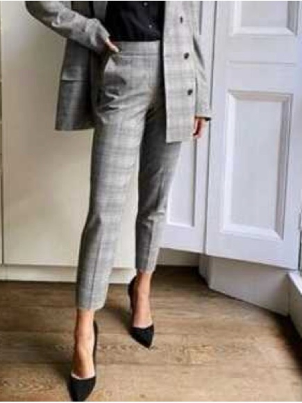 Aritzia Babaton Conan Glen Plaid Cropped Slim Trouser Pants 8